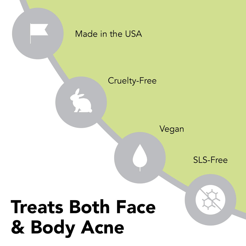 humane Benzoyl Peroxide Acne Body Wash - Non-Foaming - 10% Maximum-Strength | Vegan & Cruelty-Free Face, Skin, Butt, & Back Acne Treatment - Dermatologist-Tested Acne Face Wash Cleanser - 16 Fl Oz