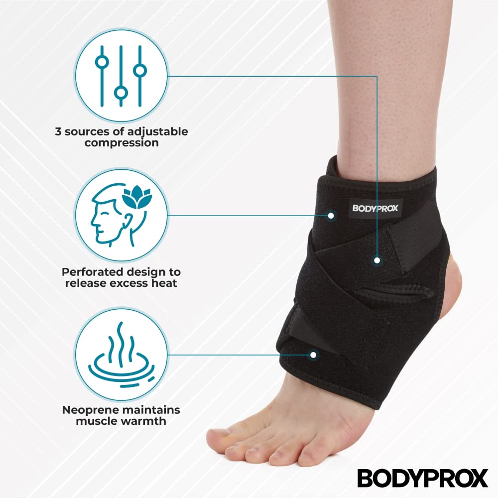 Buy now Bodyprox Ankle Support Brace, Breathable Neoprene Sleeve, Adjustable Wrap! (1 Pack) at indiglob india
