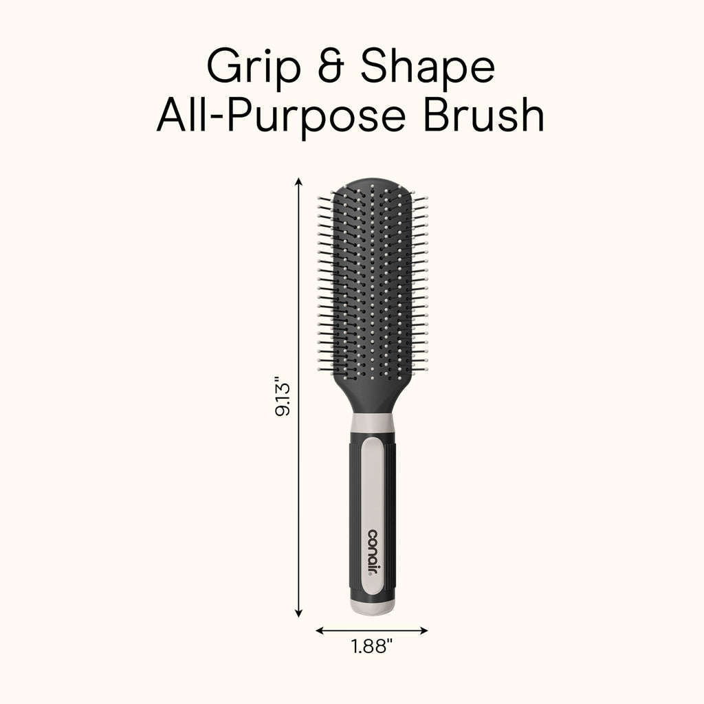 Conair Salon Results Detangling Hairbrush Set, 3-Pack Brushes for Men and Women, All Hair Types and Lengths with Nylon Bristles