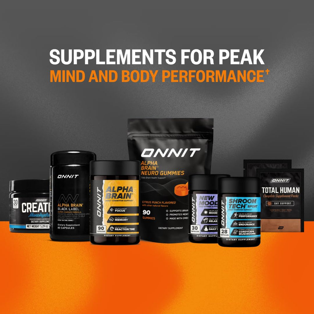 ONNIT Alpha Brain Neuro Focus Gummies, Omega-3 Brain & Eye Support, 90 Ct | IGEN Non-GMO Tested vegan gummies; Omega-3s, Lutein, Zeaxanthin & caffeine; brain, eye & focus support for men & women