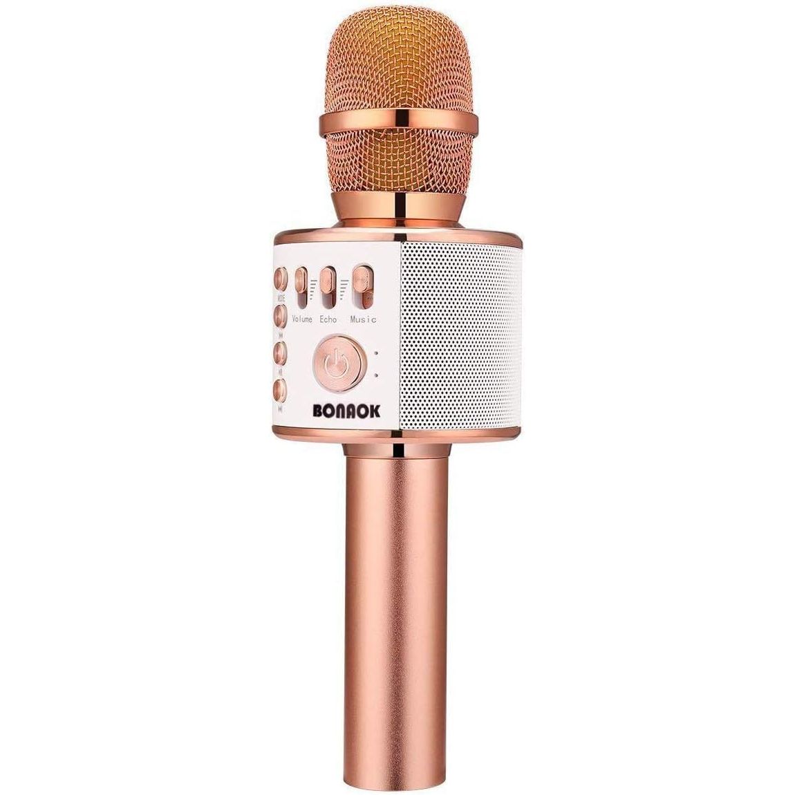 Buy now BONAOK Wireless Bluetooth Karaoke Microphone, 3-in-1 Portable Handheld Mic Speaker Machine for All Smartphones, Gifts to Girls Boys Kids Adults All Age Q37(Black Gold) Rose Gold at indiglob india