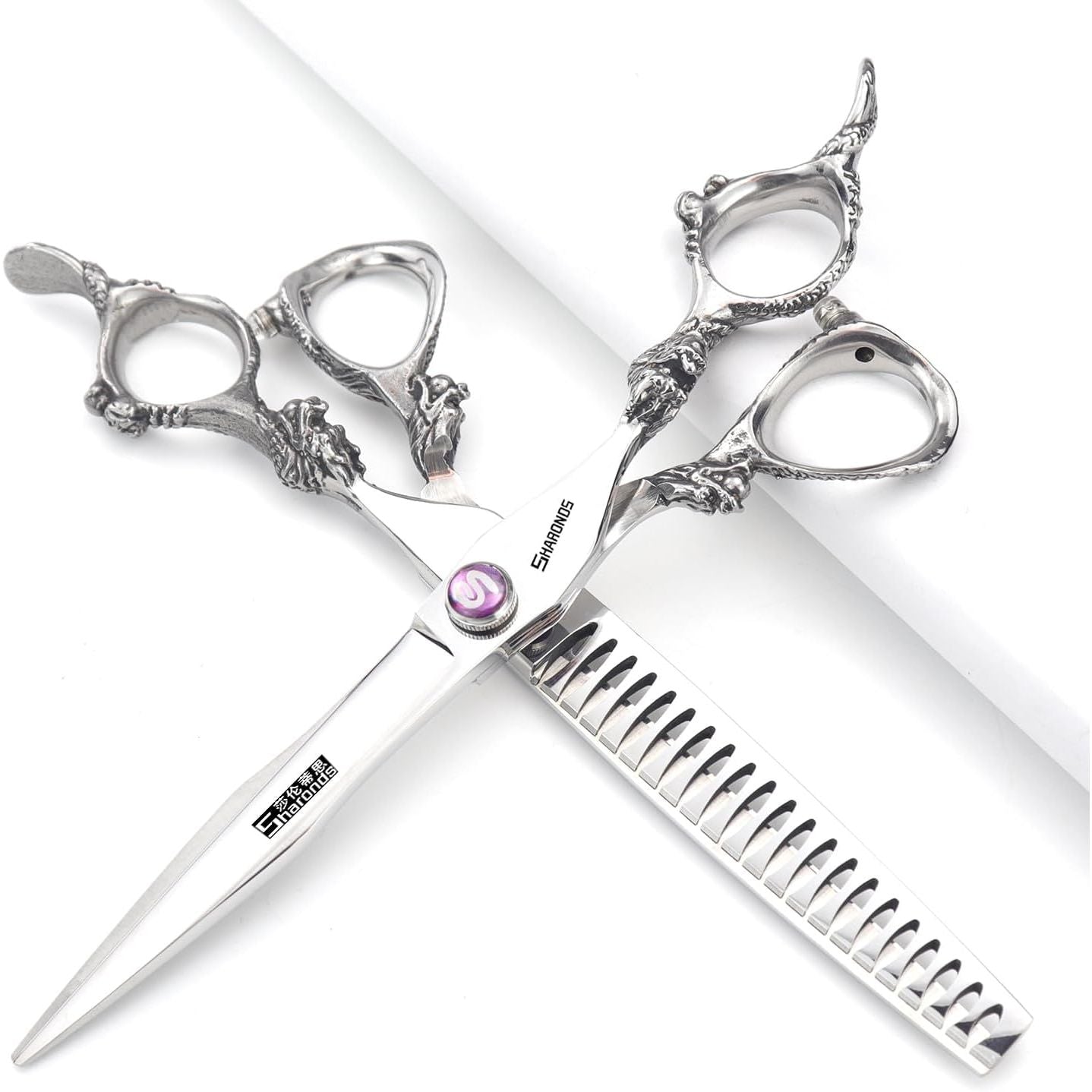 Buy now 7" 7.5" 8"9" Professional Hairdressing Scissors Barber Salon Hair Cutting Dragon Shears (Large). (7 inchâ€”A) 7 Inch 2pc-c at indiglob india