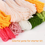 Buy now Pllieay Punch Needle Embroidery Starter Kits for Kids and Adults Beginners, Include Instructions, Punch Needle Fabric with Floral Pattern, Yarns, Embroidery Hoops and Threader Tools at indiglob india