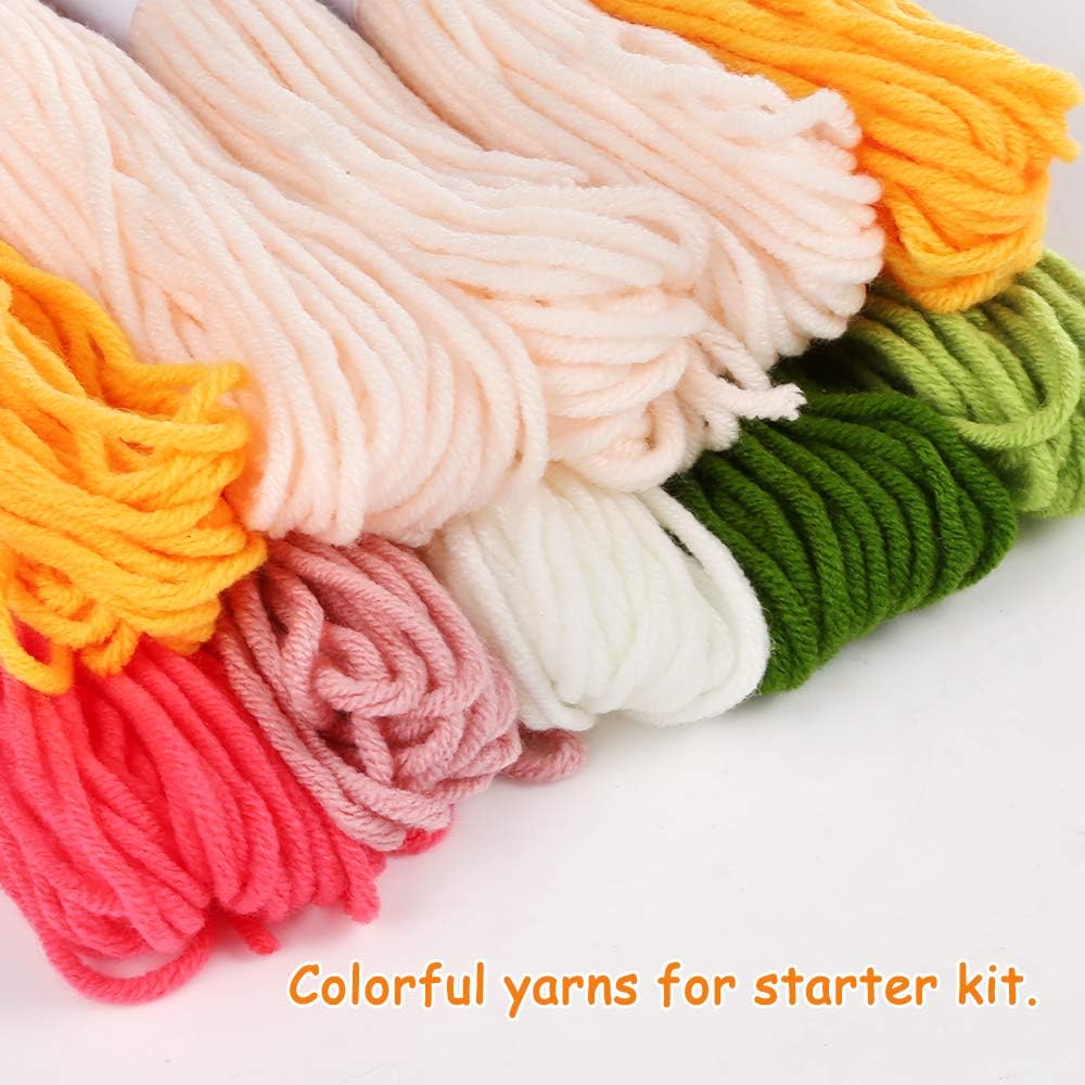 Buy now Pllieay Punch Needle Embroidery Starter Kits for Kids and Adults Beginners, Include Instructions, Punch Needle Fabric with Floral Pattern, Yarns, Embroidery Hoops and Threader Tools at indiglob india