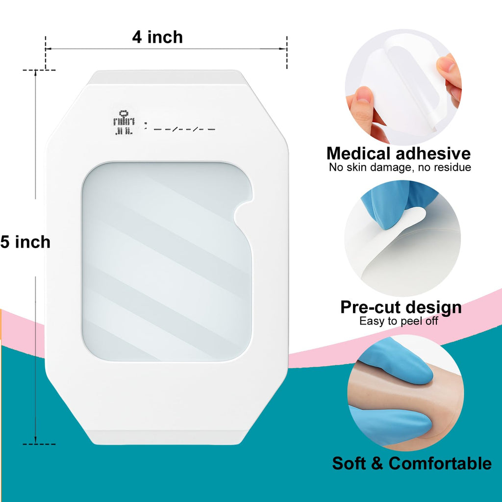 32 Pack – 4"x4.75" Waterproof Bandages, Transparent Film Dressing for Wound Care, Tattoo Aftercare, Waterproof Bandaid for Swimming, Tattoo Cover Up Patch or Tape, Large Breathable Dressing