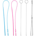 6 Pcs Sewing Loop Turner Kit with Drawstring Threader, Hook, Tweezers