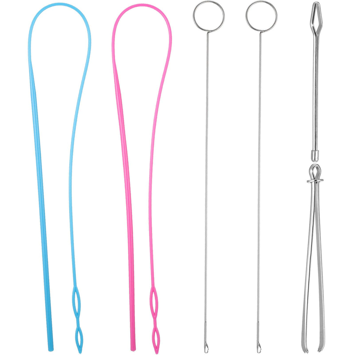 6 Pcs Sewing Loop Turner Kit with Drawstring Threader, Hook, Tweezers