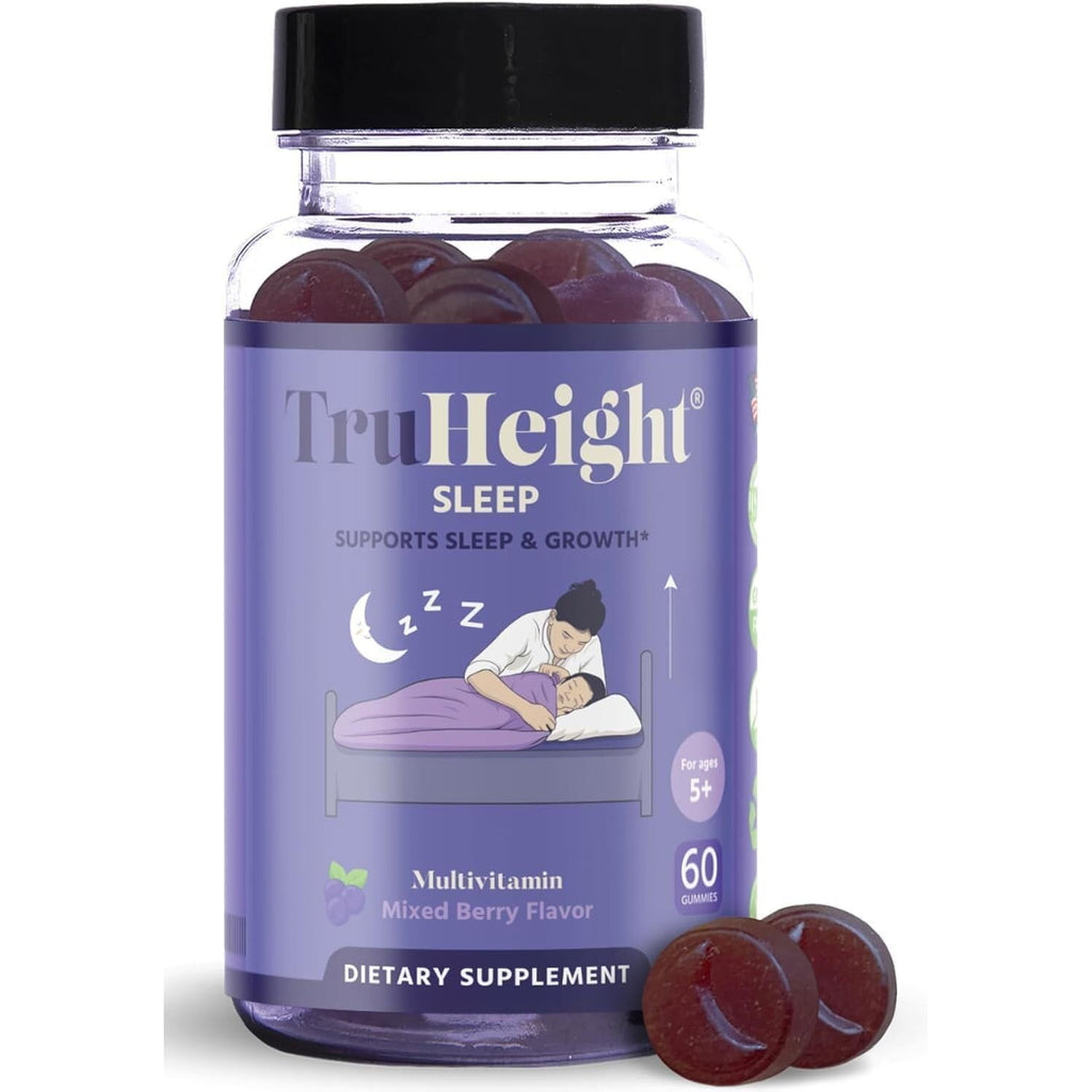 TruHeight Sleep Gummies - Kids & Teen Natural Sleep Aid for Tall & Growing Bodies - Pediatric Recommended Growth - Melatonin Gummy, Ashwagandha, L-Theanine, Lemon Balm - Mixed Berry, Taller Ages 4+