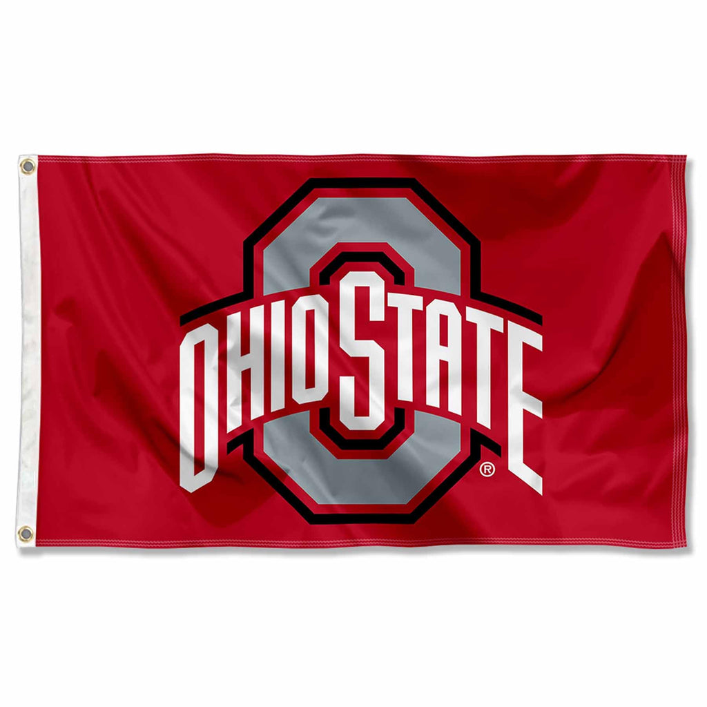 College Flags & Banners Co. Ohio State Buckeyes Polyester Outdoor 3x5 Grommet Banner Flag