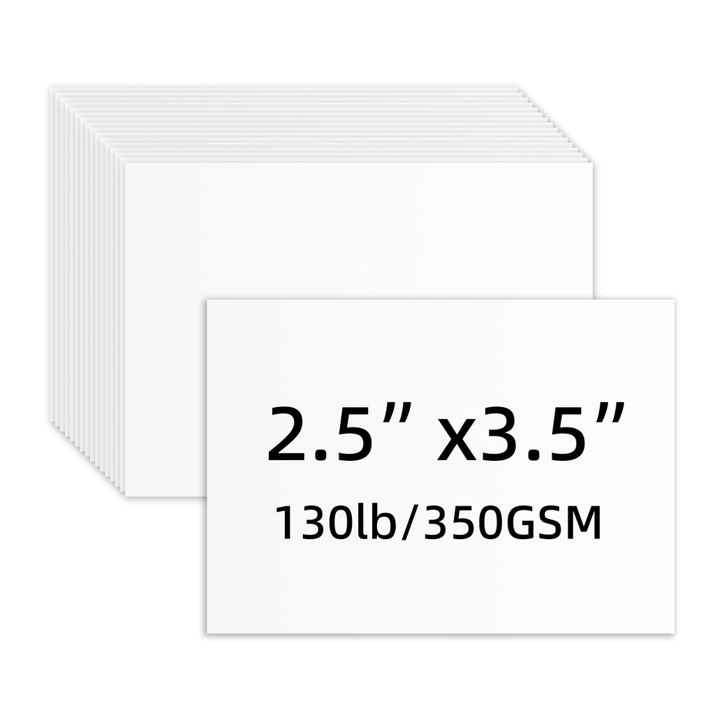 100 Sheets Blank Cardstock 2.5 x 3.5 Inch, 350 GSM Heavyweight Mini Cards
