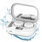 Portable Ultrasonic Contact Lens Cleaner with USB Charger - Fit Disposable Soft, Colored & RGP Lenses - Travel & Home (White)