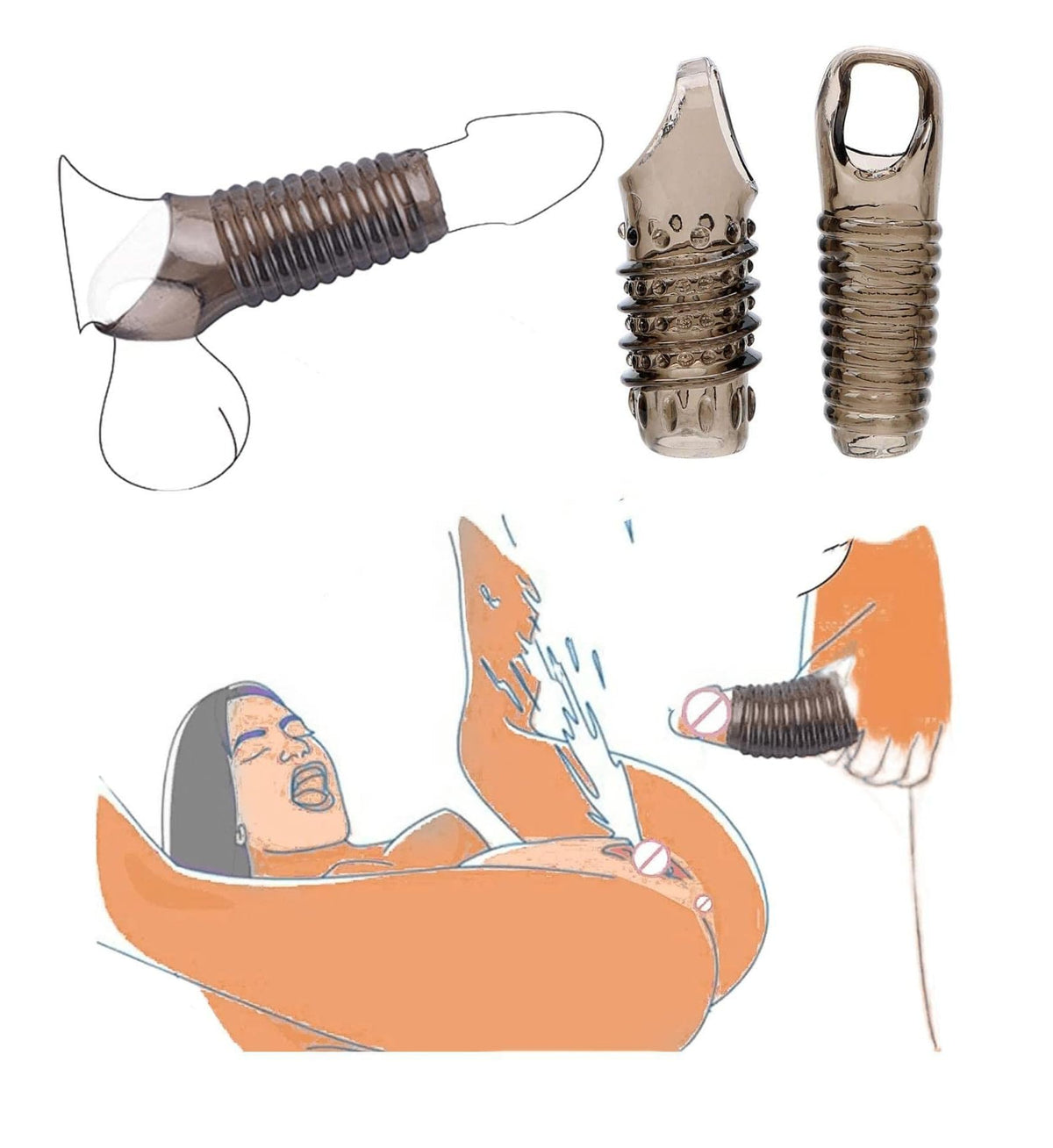 2 Pcs Sex Toys Penis Sleeve Cock Sleeve, Cock Ring Male Sex Toys for Men Penis Extender, Penis Ring Knot Dildo Girth Enhancer Sleeve Adult Toys for Men Couples Juguetes Sexuales