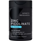 Sports Research® Zinc Picolinate 30mg w/Organic Coconut Oil, 90 Softgels | High Potency Zinc Supplement for Healthy Immune & Enzyme Function - Non-GMO Tested & Gluten-Free, 90 Servings