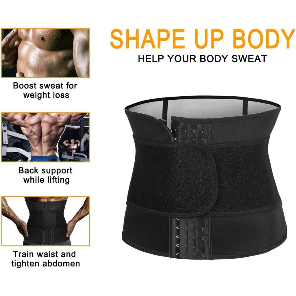 Buy now Yamadan Mens Neoprene Sauna Waist Cincher Slimmer Trainer Belt Belly Sweat Wrap Trimmer Workout Bands (Black Waist Trimmer, S) at indiglob india