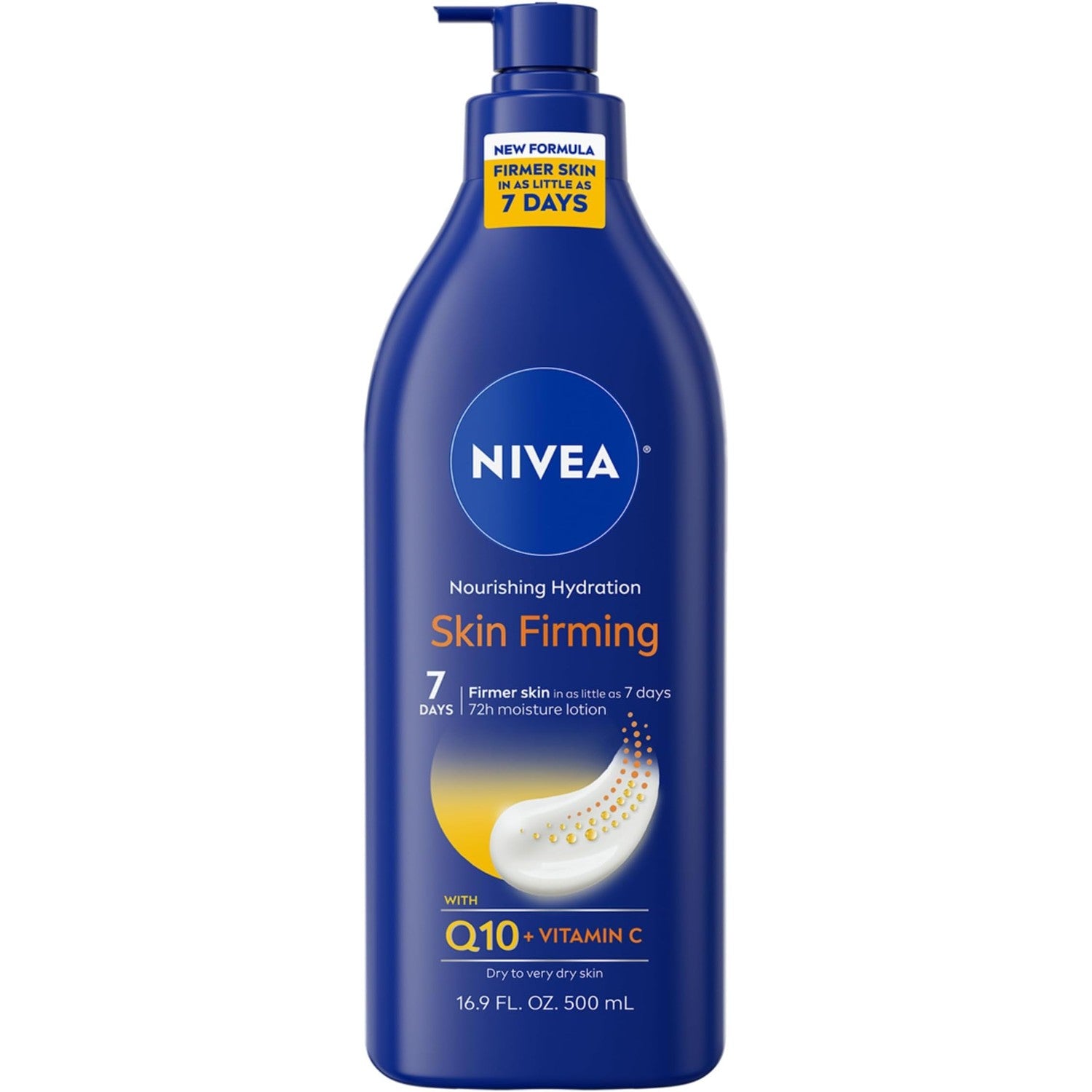 NIVEA Nourishing Hydration Skin Firming Body Lotion, 16.9 FL OZ | Q10 and Vitamin C Enriched Skin Firming Body Lotion for Dry Skin to Very Dry Skin, 72-Hour Body Moisturizer, Paraben Free