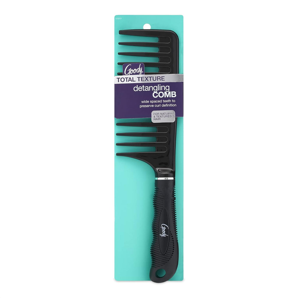 Buy now GOODY Total Texture Detangling Handle Comb, Wide Spaced Teeth Preserve Curl Definition, Pain-Free Hair Accessories for Women & Girls, Durable for Everyday and Professional Use, Black at indiglob india
