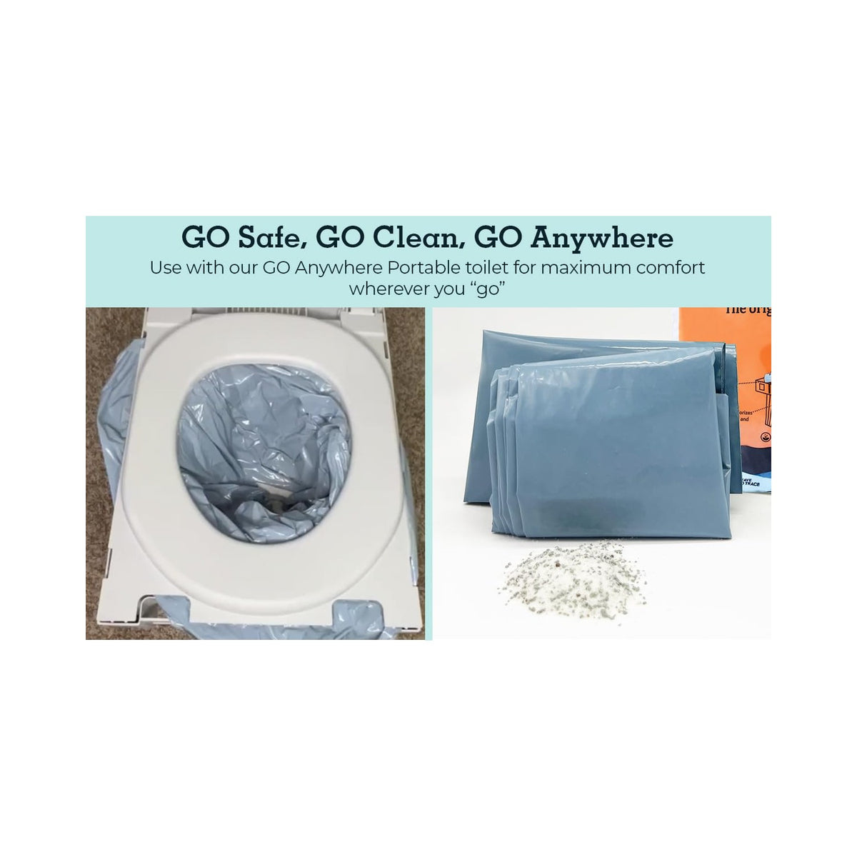 Cleanwaste WAG Bag Portable Toilet Kit with Odor Control Bags, 12 Ct