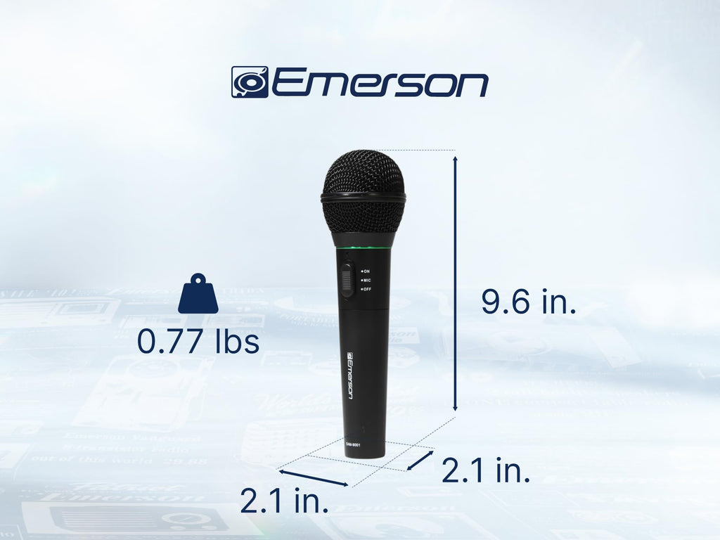 Buy now Emerson EAM-9001 Wireless Microphone System with Handheld Mic, UHF Frequency Stability, Noise-Reduction Technology, and 30-Foot Range – Ideal for Performances, Events, and Karaoke at indiglob india