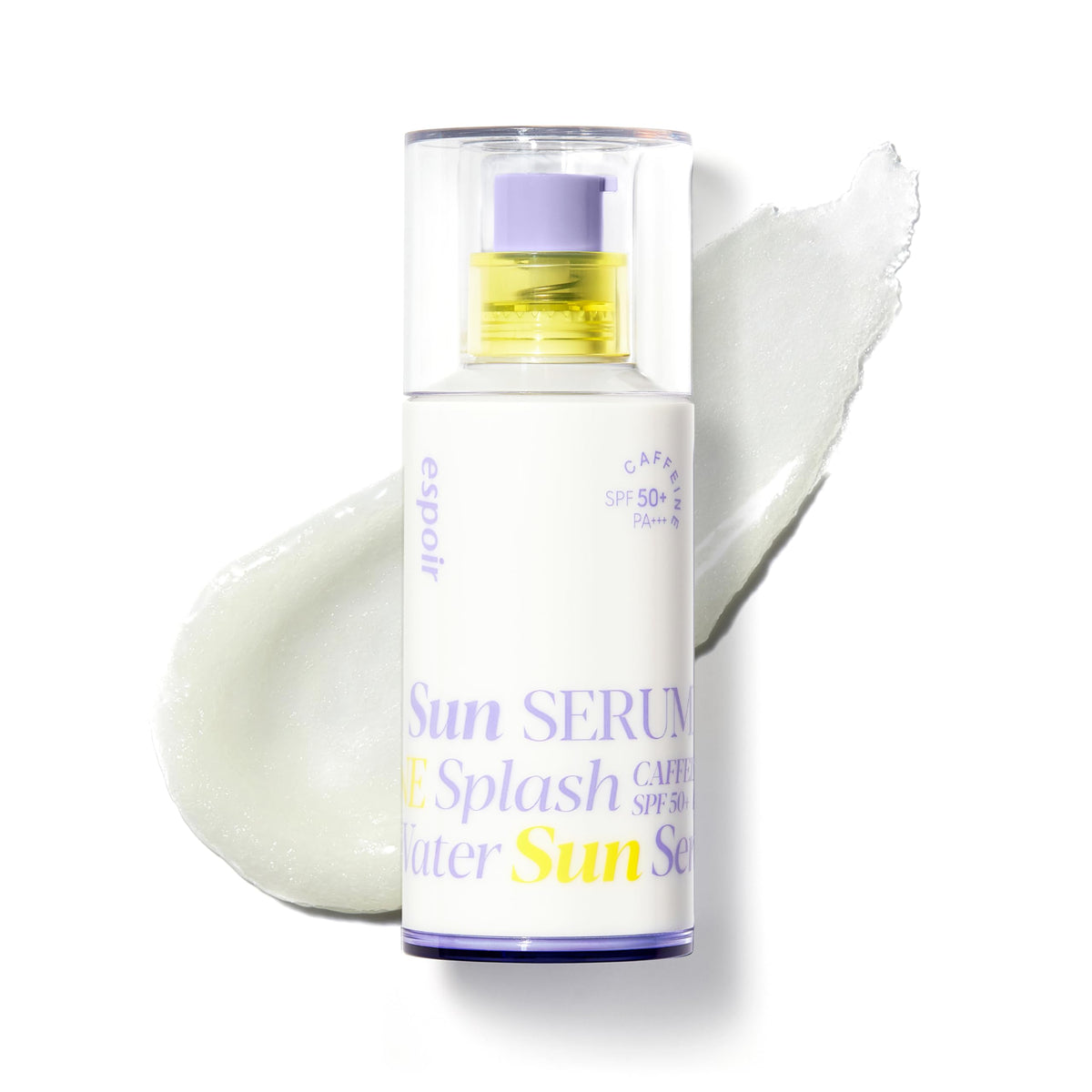 espoir Water Splash Sun Serum SPF50+ PA+++│3,000ppm Caffeine for Reducing Puffiness,Enhancing Skin Elasticity, Non-Oily Hydrating Sunscreen,Vegan,Beach Essentials, Clear Sunscreen1.69 Fl Oz.