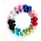 Buy now AHIER 9 Pairs Bling Rhinestone Polymer Clay Studs Pearl Button Earrings, Double Ball Earring, Jewelry Piercing Ear Ring at indiglob india
