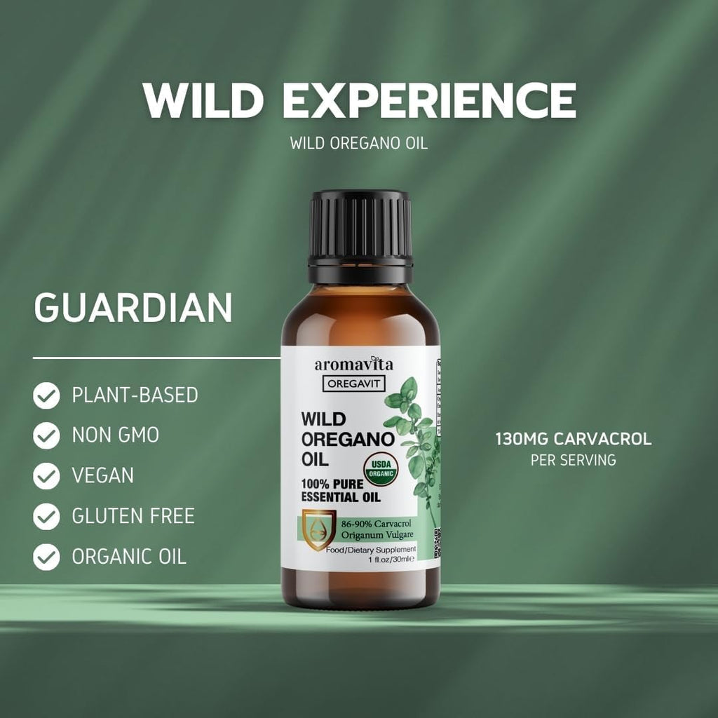 Buy now Wild Oregano Oil Organic - 100% Pure Undiluted Organic Wild Oregano Oil with 86-90% Carvacrol, Immune Support - Plant-Based, Herbal Supplement - Vegan, Non GMO, Gluten Free, 1fl.oz/30ml at indiglob india
