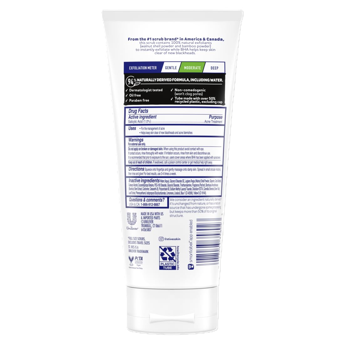 Buy now St. Ives Blackhead Clearing Face Scrub, Clears Blackheads & Unclogs Pores, Green Tea & Bamboo, Salicylic Acid Acne Treatment Facial Scrub, Moderate Exfoliator Skin Care with Natural Exfoliants 6 oz at indiglob india