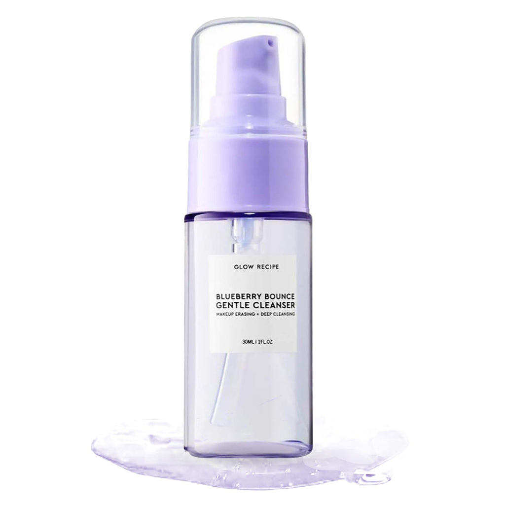 Buy now Glow Recipe Blueberry Bounce Exfoliating Face Wash, Travel Size - Foaming Facial Cleanser, Makeup Remover & Clarifying Mask - Hydrating Hyaluronic Acid & Gentle AHA for Sensitive Skin - Vegan, 30ml at indiglob india