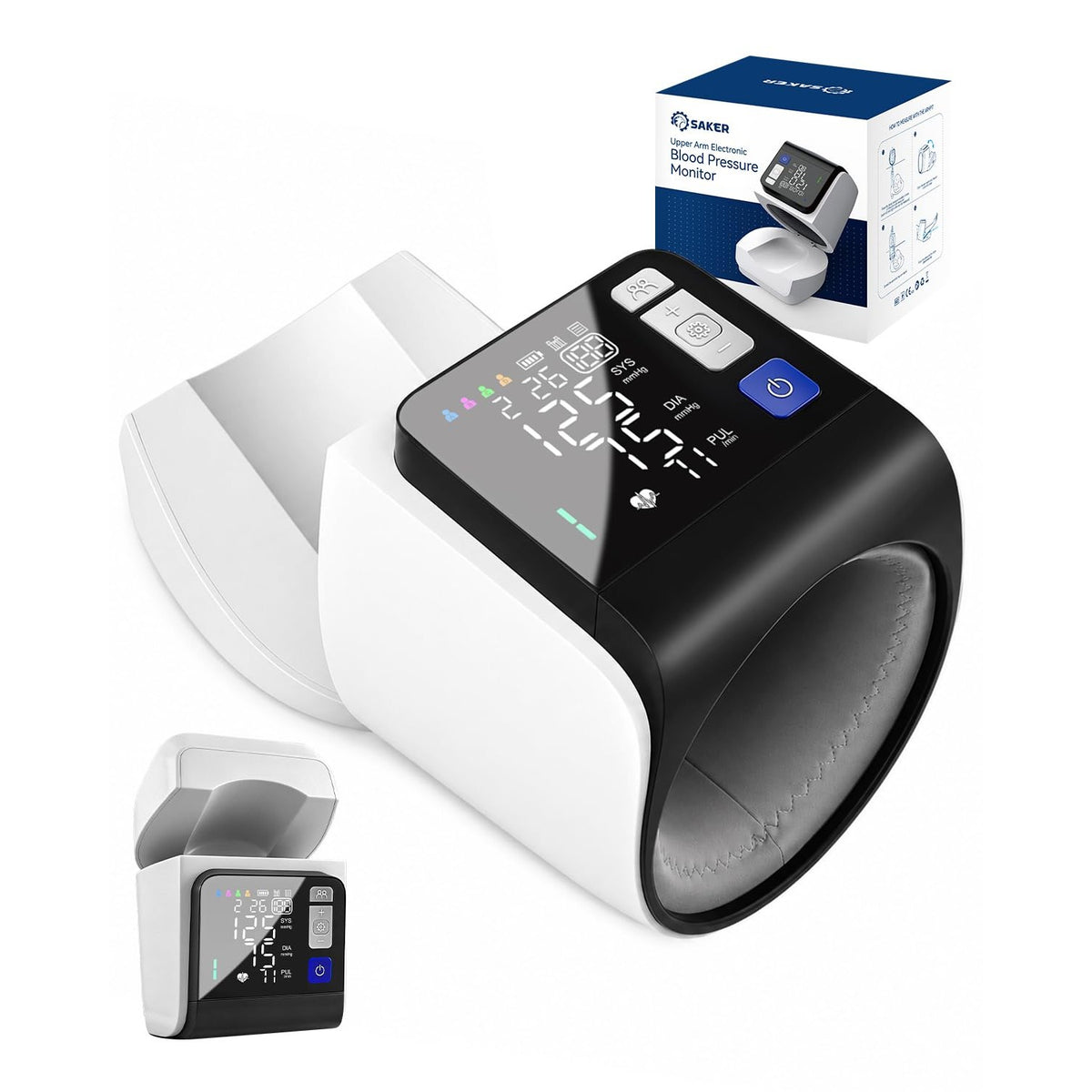 Saker Blood Pressure Monitor Upper Arm, No-Wrap BP Machine, FDA-Cleared