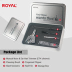 Buy now ROYAL [Made in Korea] Nose Hair Trimmer for Men Set, Birdie Set, with Nail Clippers and Tweezers, Manual, Battery-Free, Waterproof, Painless with Twelve Dual-Edged Blades, Patented Mechanism RET-4 at indiglob india