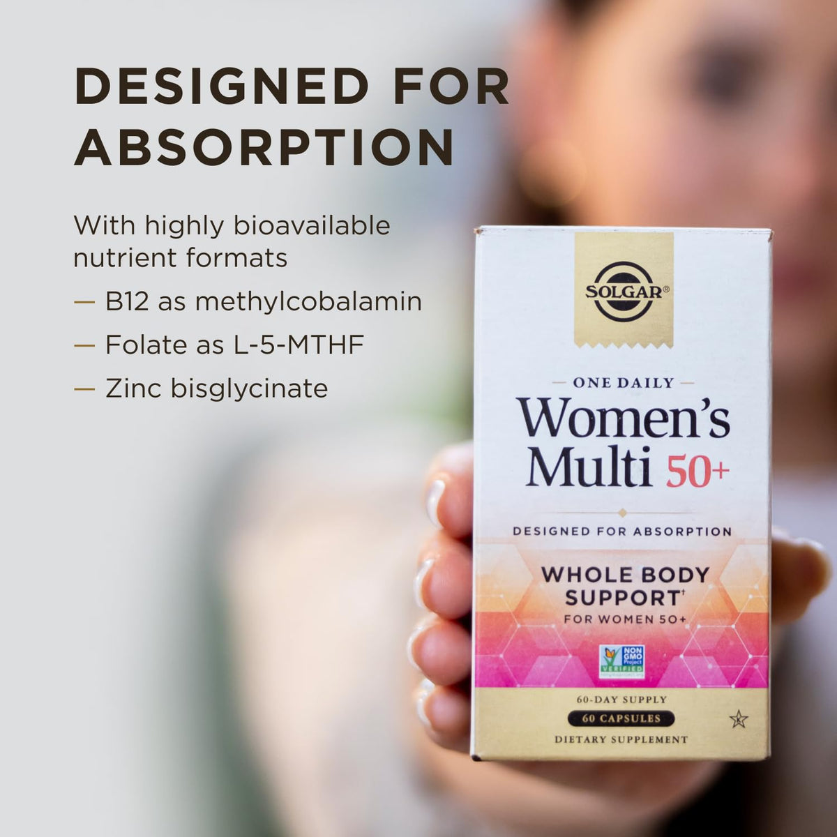 Solgar One Daily Women's Multi 50+ Multivitamin, 60 Vegan Capsules