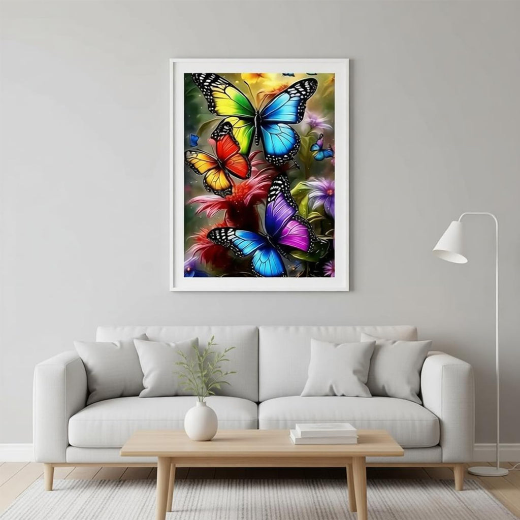 TOPMCYSG Butterfly Diamond Art Kits for Adults,Flowers 5D Diamond Painting Kits for Beginners,Round Full Drill DIY Diamond Dots Paintings,Diamonds Pictures Gem Art for Home Wall Decor 12X16 inch