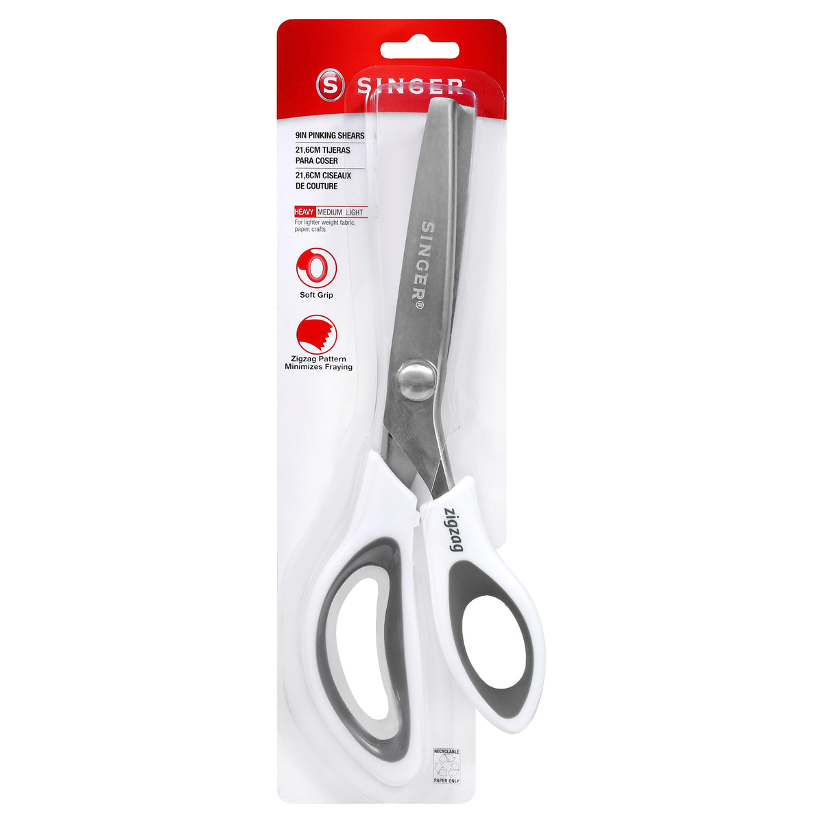SINGER 9" Pinking Shears, Stainless Steel No-Fray Zigzag Edge
