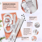 Buy now Kitsch Satin Pillow Rollers -Heatless Hair Curler, Hair Rollers, Heatless Curls Overnight, Flexible Curling Rods for Long &Short Hairs, Flexi Rod Curlers to Sleep in, Overnight Blowout Rods-6pc Marble at indiglob india
