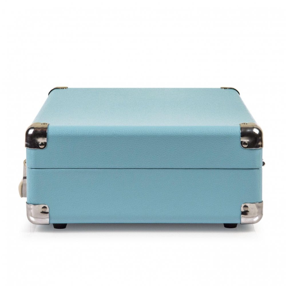Buy now Crosley CR8005D-TU Cruiser Deluxe Vintage 3-Speed Bluetooth Suitcase Vinyl Record Player Turntable, Aqua at indiglob india