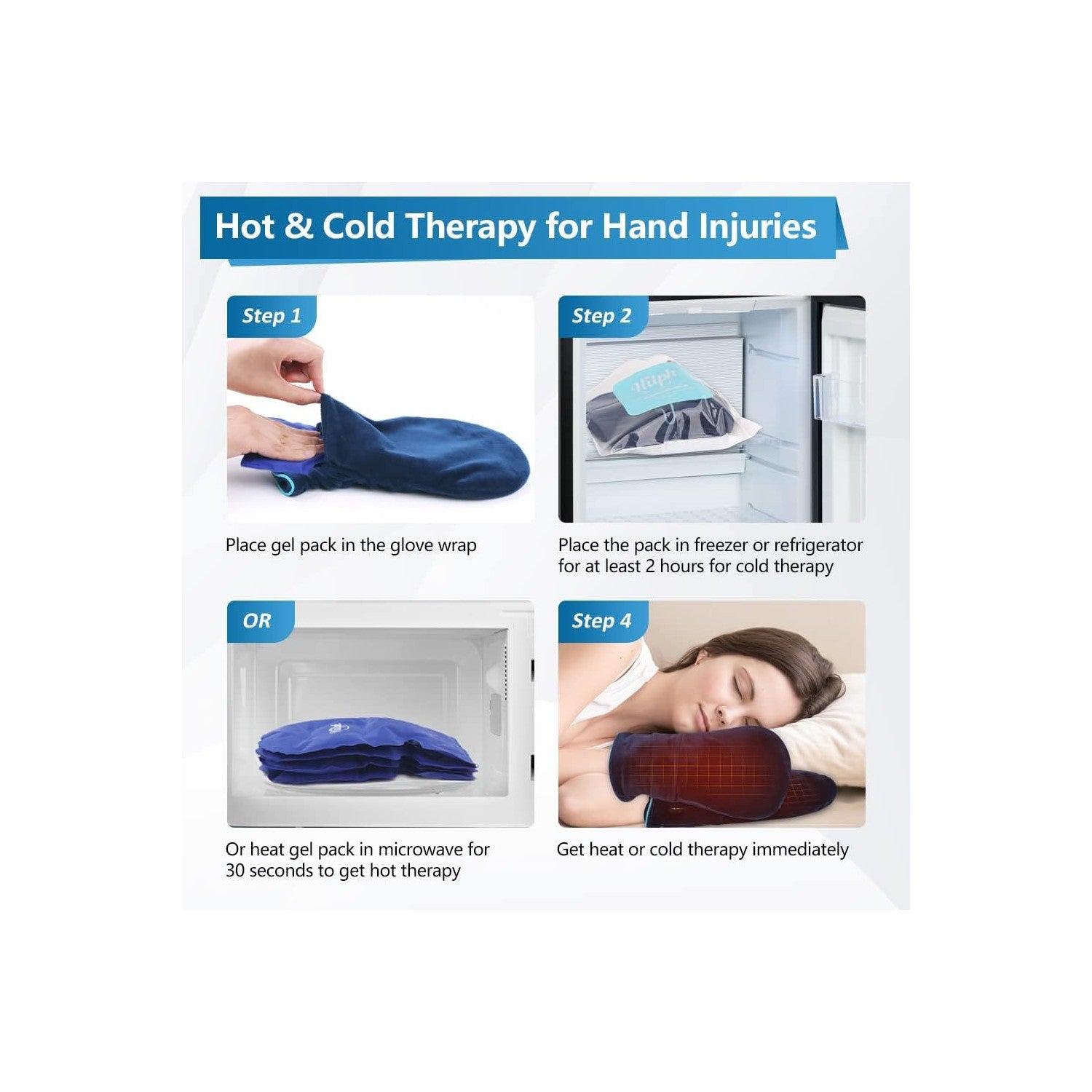 Buy now Hilph Hand Ice Pack Gloves for Chemotherapy, Hot and Cold Therapy Cooling Gloves with 4 Gel Ice Packs for Full Hand & Wrist Pain Relief, Aching Hands, Neuropathy, Swelling, Working Hands (1 Pair) at indiglob india