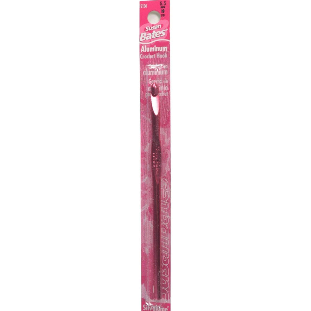 Buy now Susan Bates 5-1/2-Inch Silvalume Aluminum Crochet Hook, 5.5mm, Red Size I (5.5mm) at indiglob india