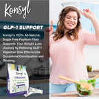 Konsyl USDA Organic Psyllium Husk Powder - 5g Sticks, 30 Pack - Natural Unflavored Soluble Dietary Fiber Supplement - Fiber Prebiotic for Digestive Support and Gut Health - Sugar Free, Keto & Vegan