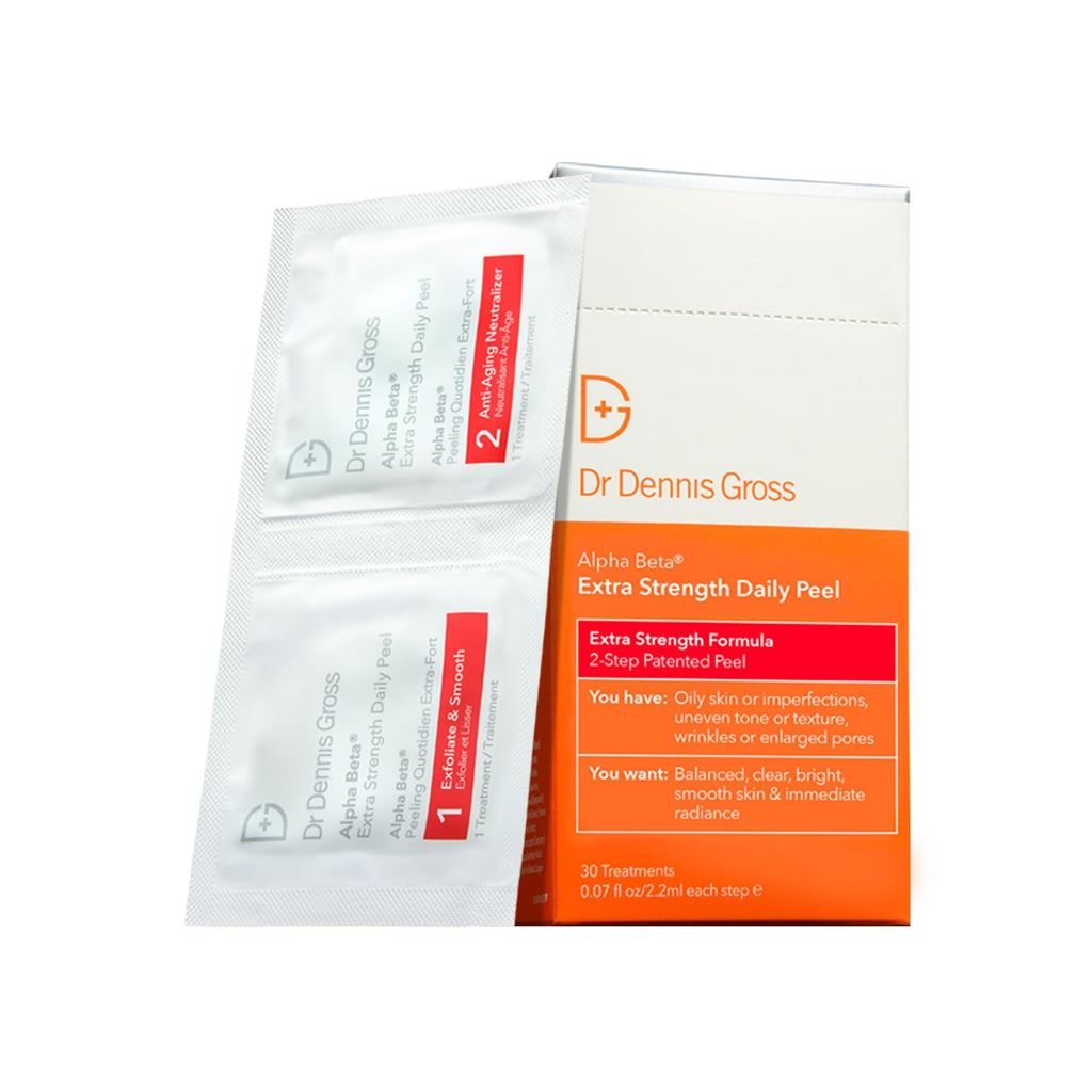 Dr Dennis Gross Extra Strength Radiant, Smooth & Firm Skincare Kit | Dermatologist Developed - Full-Size Alpha Beta Peel, Travel-Size Vitamin C Lactic Dewy Deep Cream & Creamy Cleanser