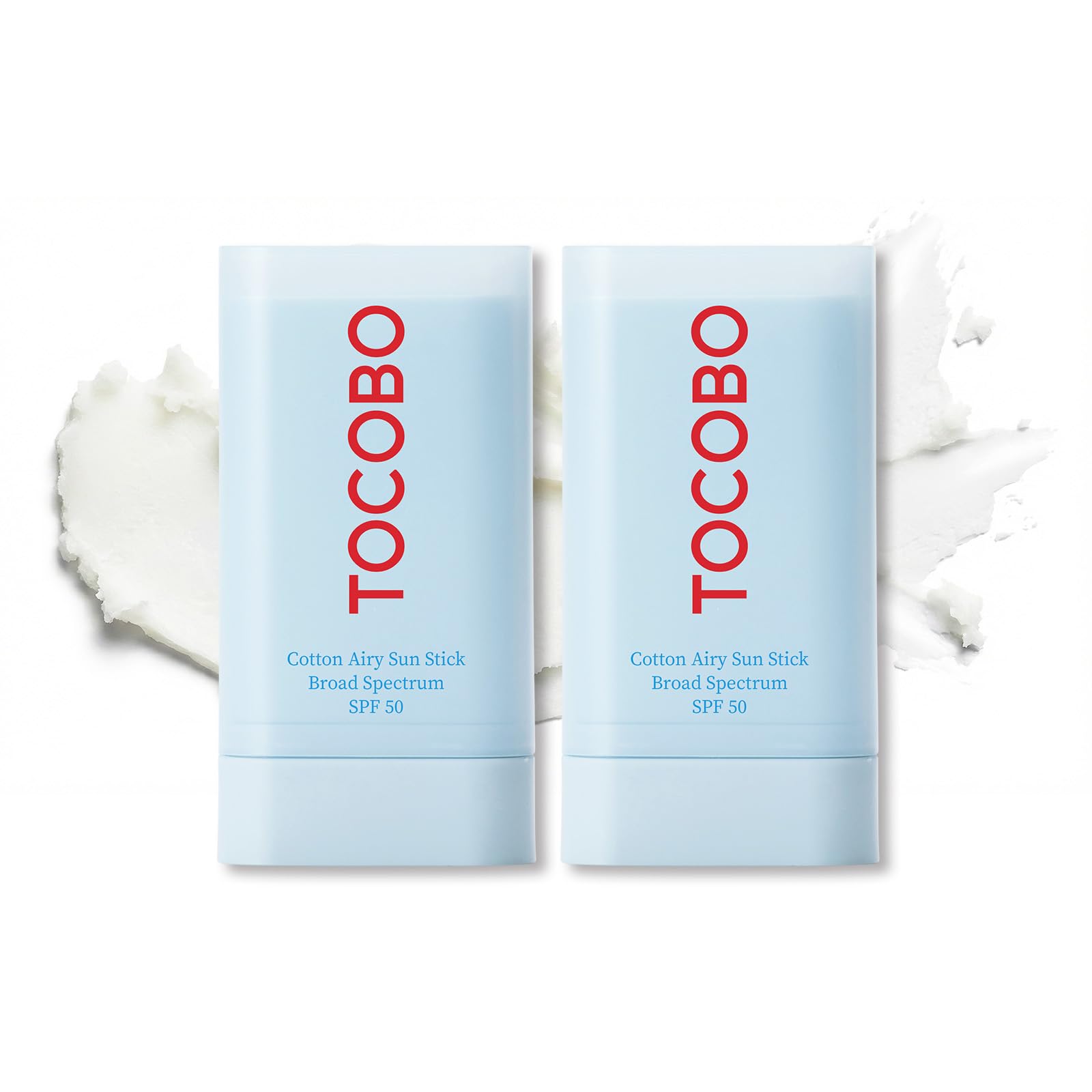 TOCOBO Cotton Airy Sun Stick SPF 50 Broad Spectrum Korean Matte Sunscreen Stick for Face - Travel Size Sebum Control Sunblock -Vegan, Lightweight, 0.67 oz (1single pack)