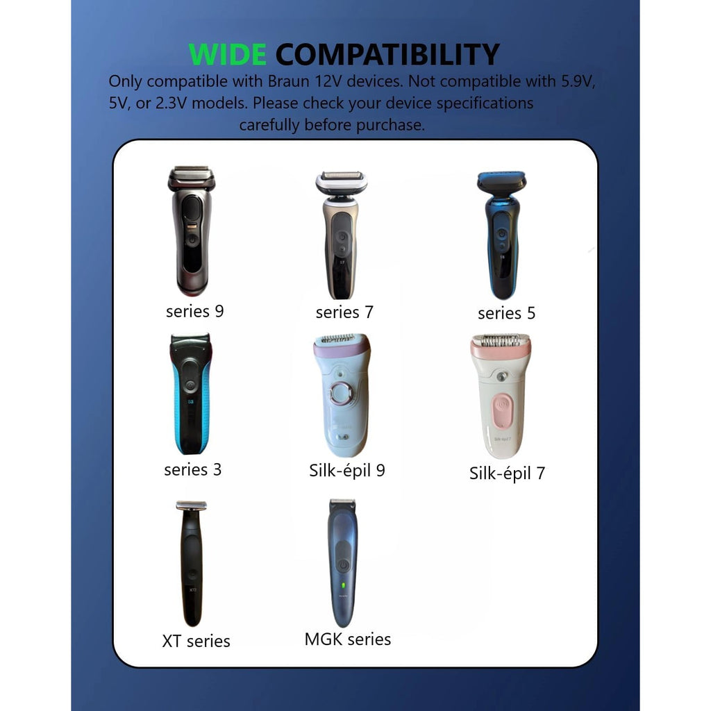 Charger Cord Fit for Braun Shaver Series 7 9 3 5 1 9290cc 9095cc 3040s 310s 340S S3 S9 S7 S5 Pro, Power Replacement for Braun Electric Razor Adapter