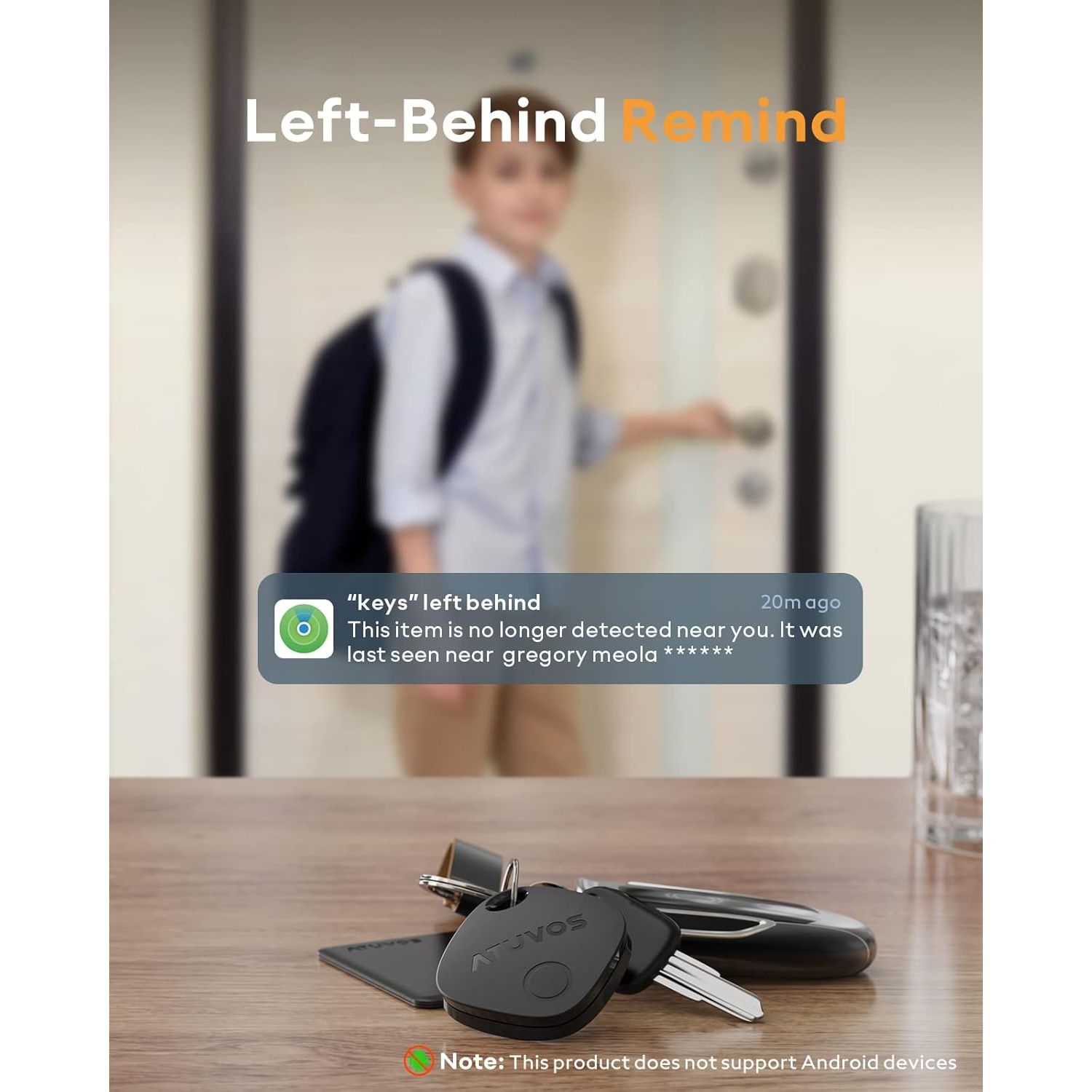 Buy now ATUVOS Air Tracker Tags-2 Pack, Bluetooth Luggage Tracker Works with Apple Find My APP (iOS Only, Not for Android), Keys Finder and Item Locator for Luggage, Backpack, Suitcases, Replaceable Battery at indiglob india