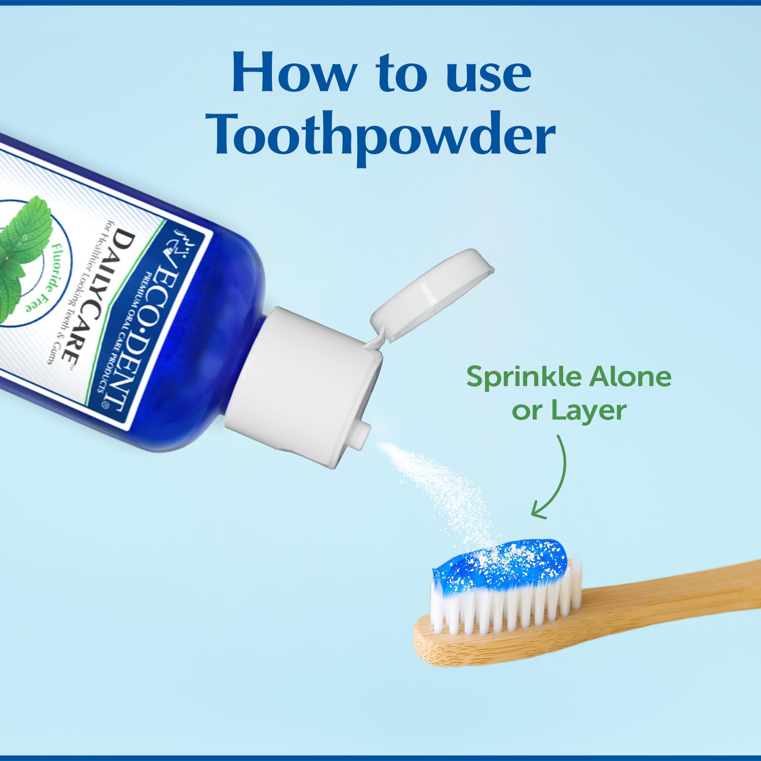 Buy now Eco-Dent DailyCare Baking Soda Toothpowder, Original Mint - SLS & Fluoride-Free Toothpaste Powder with Minerals & Essential Oils, Toothpaste Alternative + DailyRinse Single-Use Pack at indiglob india