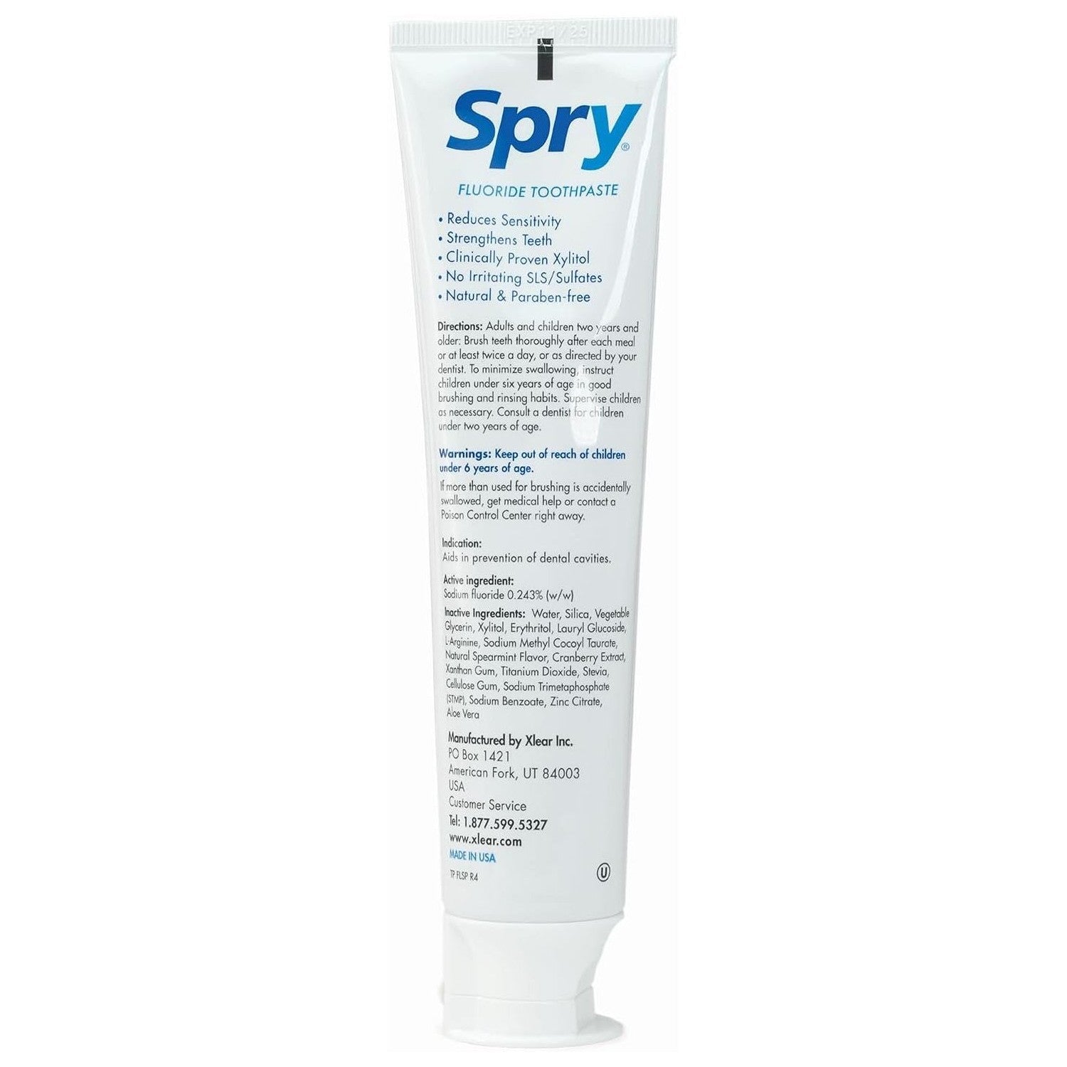 Buy now Spry Natural Xylitol Toothpaste 5oz for Adults and Kids with Fluoride, Gentle for Sensitive Teeth Whitening and Remineralizing, Breath Freshening, Mouth Moisturizing, Spearmint (Pack of 1) at indiglob india
