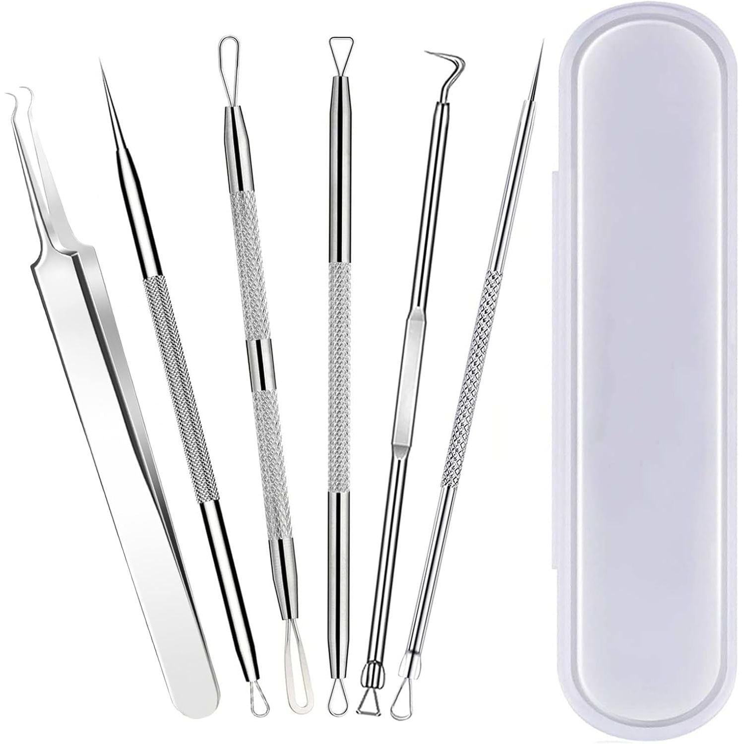 Buy now 15-Piece Blackhead Remover Tool Kit â€“ Pimple Popper & Acne Extractor Set for Whiteheads, Comedones & Blemishes | Facial Skin Care with Metal Case 1 Set (Pack of 6) at indiglob india