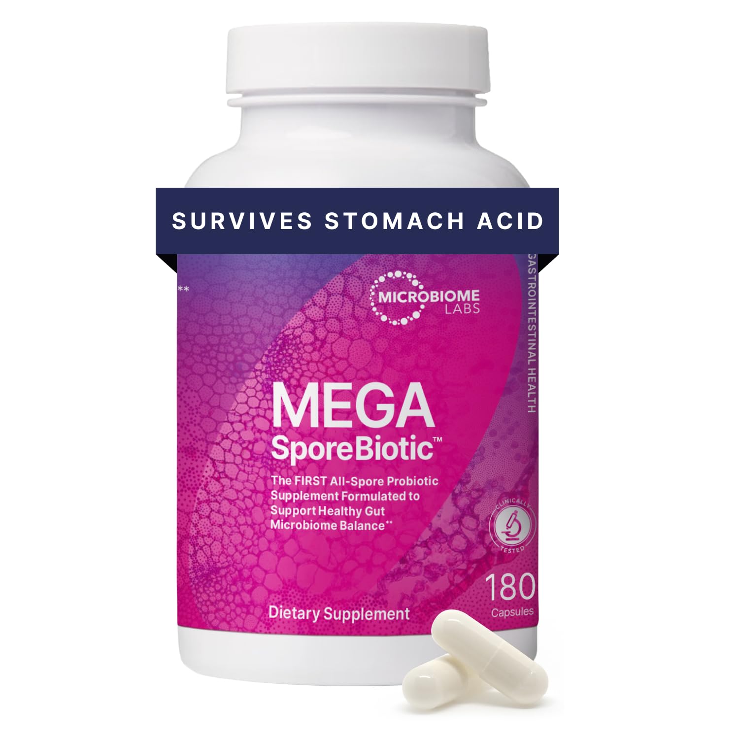 Microbiome Labs Mega SporeBiotic Daily Probiotic for Women + Men, 180 Ct
