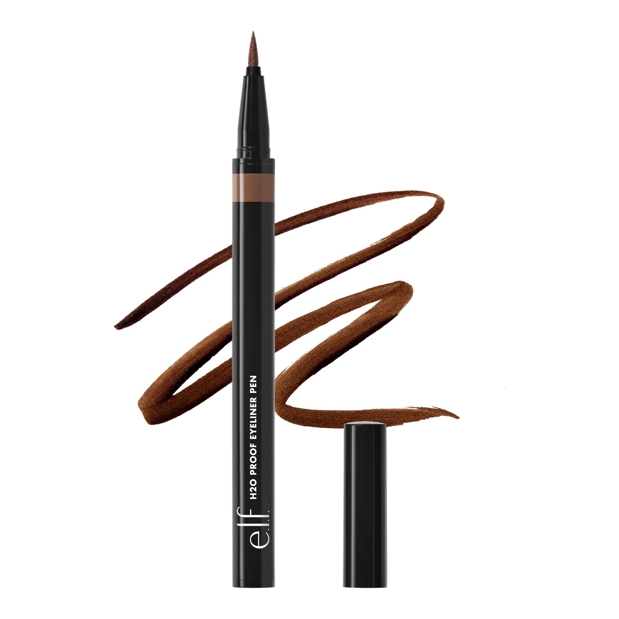 e.l.f. H2O Proof Eyeliner Pen, Felt Tip, Waterproof, Long-Lasting, High-Pigmented Liner For Bold Looks, Vegan & Cruelty-Free, Jet Black. 0.02 Fl Oz