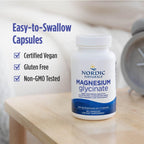 Nordic Naturals Magnesium Glycinate, 250mg - Vegetarian Capsules - 90 Count