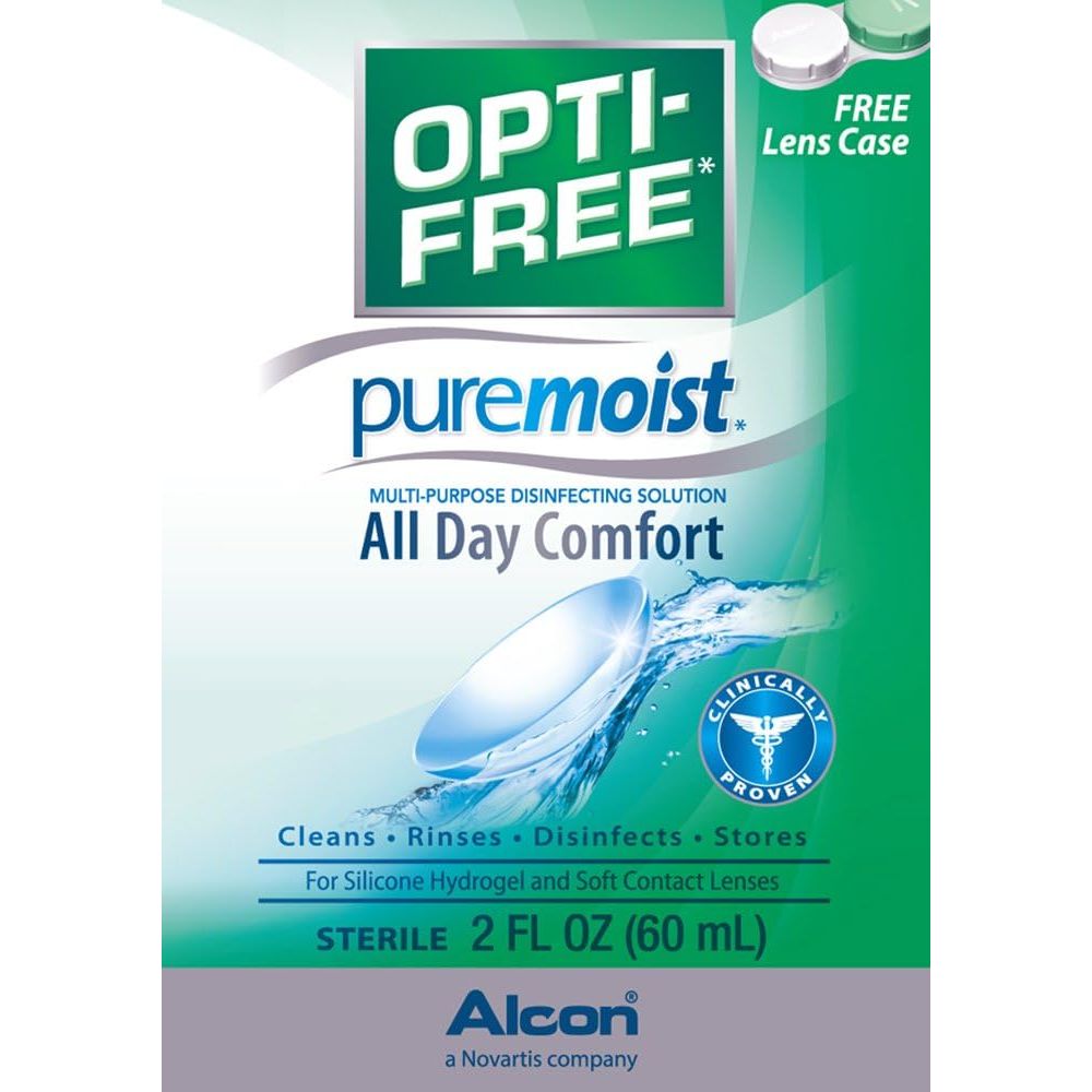 Buy now Opti-Free Puremoist Multi-Purpose Contact Lens Cleaning and Disinfecting Solution with Lens Case, 2 Fl Oz (Pack of 1) at indiglob india