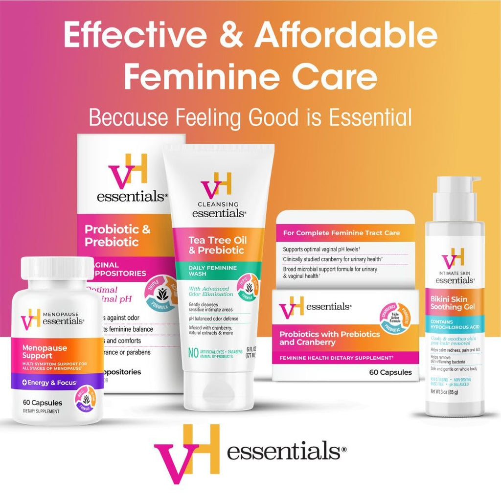 vH essentials Probiotics for Women with Prebiotics and Cranberry, 60 Ct | Feminine Health Dietary Supplement, Probiotics Support Gut Balance, Urinary Tract Health for Women, 30 Day Supply