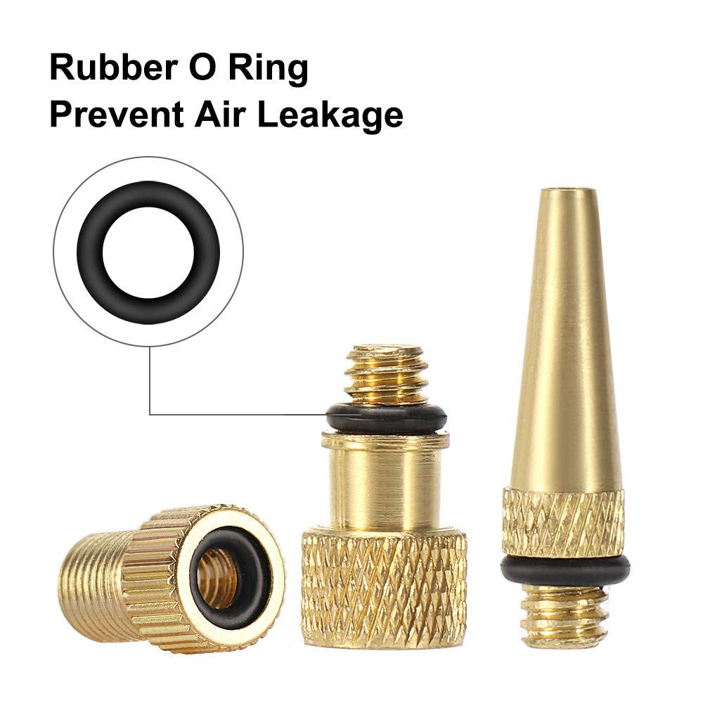 Bicycle Presta Schrader Valve Adaptor, 16PCS YASI Brass Bike Pump Adapters, Ball Pump Needle, Balloon Inflatable Toys Nozzle Inflator Adapter, Air Pump Accessories for Standard Pump or Air Compressor1